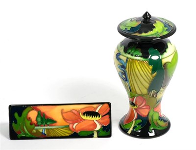 Lot 264 - Moorcroft vase and a Moorcroft plaque