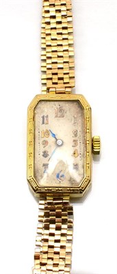 Lot 334 - A lady's 9ct gold wristwatch, movement signed Genex, inside case back stamped with maker's mark RWC