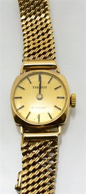 Lot 357 - A lady's 9 carat gold Tissot wristwatch