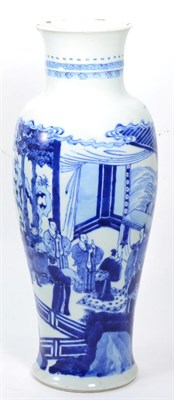 Lot 410 - Chinese porcelain baluster vase, Chenghua reign mark but Kangxi Period, painted in underglaze...