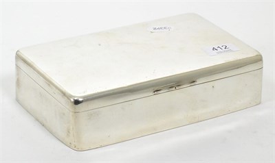 Lot 412 - A late Victorian silver table cigar box, makers mark indistinct, Birmingham 1898, 22.5cm wide (base