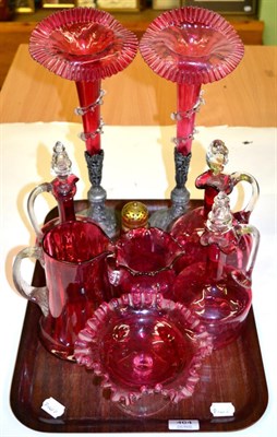 Lot 464 - A quantity of Victorian cranberry glass