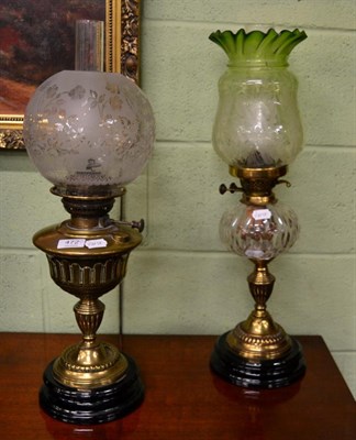 Lot 472 - Two Victorian oil lamps