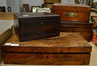 Lot 1009 - Two Victorian writing slopes; and two other boxes