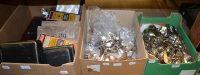 Lot 1017 - A quantity of silver plated flatware (3 boxes)