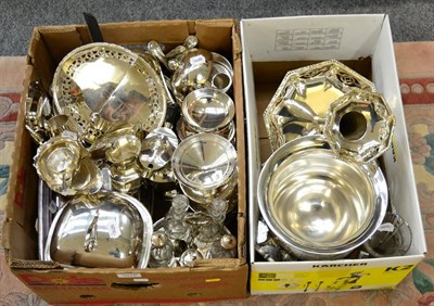 Lot 1018 - A large collection of silver plate and EPNS, including entree dishes, cruet set, tea sets etc (qty)