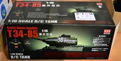 Lot 1048 - WSN radio control T34-85 tank 1:16 scale