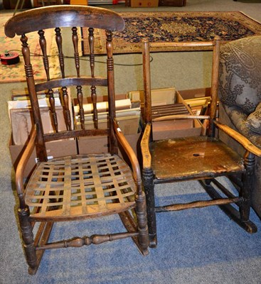 Lot 1082 - A 19th century rocking chair and another rocking chair (2)