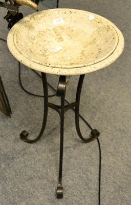 Lot 1088 - A painted metal and composition bird bath