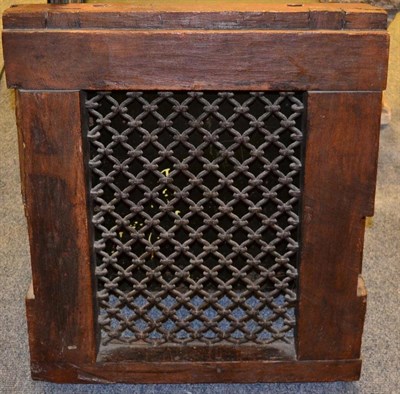 Lot 1090 - A 19th century Indian wood and wrought iron window panel