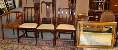 Lot 1100 - Four 19th century occasional chairs including a pair of George III mahogany dining chairs; and...