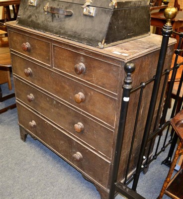 Lot 1109 - A 19th century four height chest of drawers on bracket feet