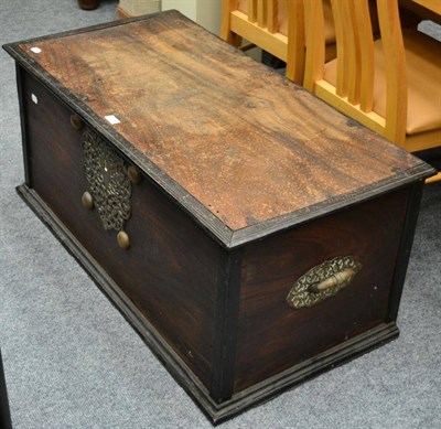 Lot 1116 - A Padouk wood brass mounted trunk, possibly Burmese