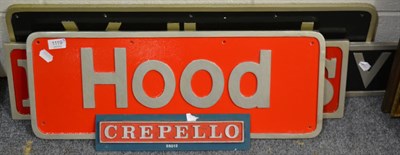 Lot 1119 - G W name plates four wooden replica locomotive nameplates Miles Beevor, Nimbus, Hood and...