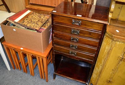 Lot 1123 - A five drawer sheet music cabinet together with a quantity of sheet music books