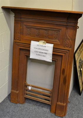 Lot 1131 - A Victorian Coalbrookdale cast iron fire surround