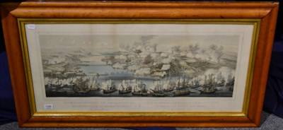 Lot 1166 - The Bombardment of Sebastopol 1854' a 19th century panoramic coloured lithograph, title in...