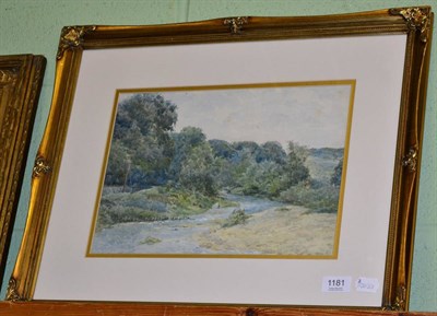 Lot 1181 - A watercolour depicting a river scene, initialled G T for Gordon Thomas