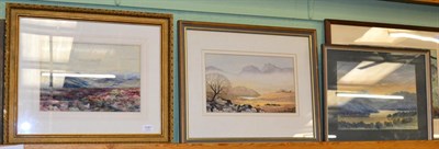 Lot 1187 - Allan Stewart, moorland scene; together with E Greig Hall, Love Windermere and Jack Elliott,...