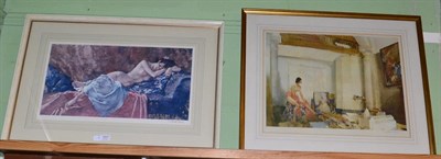 Lot 1201 - Two Sir William Russell Flint prints reclining nude and Mood for Vanity (2)