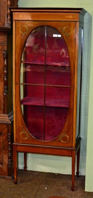 Lot 1241 - An Edwardian inlaid glazed display cabinet