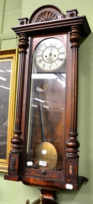 Lot 1259 - A Vienna style mahogany striking wall clock, double weight driven movement, circa 1890