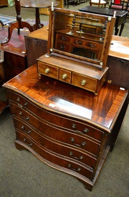 Lot 1285 - A reproduction serpentine fronted mahogany chest of drawers together with a 19th century...