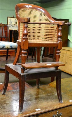 Lot 1290 - A child's caned chair with stand