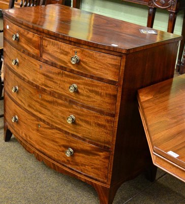 Lot 1309 - A George III mahogany chest of two short and three long drawers 103.5cm wide