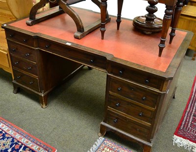 Lot 1328 - A mahogany pedestal desk