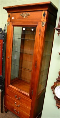 Lot 1340 - A reproduction hardwood and gilt metal mounted display cabinet in Empire style, of recent date,...