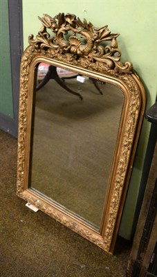 Lot 1347 - A 19th century gilt and gesso mirror, 124cm high