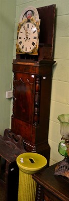 Lot 1351 - A mahogany eight day longcase clock, circa 1830, arch painted dial, rolling moonphase