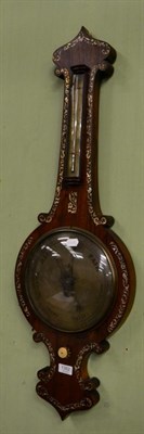 Lot 1352 - A Victorian rosewood and mother-of-pearl inlaid wheel barometer