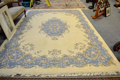 Lot 1356 - An Indian carpet with cream field and floral borders together with a Chinese carpet (2)