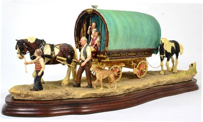 Lot 3 - Border Fine Arts 'Arriving at Appleby Fair' (Bow Top Wagon and Family), model No. B0402 by Ray...