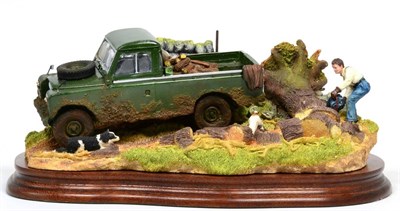Lot 15 - Border Fine Arts 'Clearing the Way' (2006 Land Rover), model No. B0945 by Ray Ayres, limited...