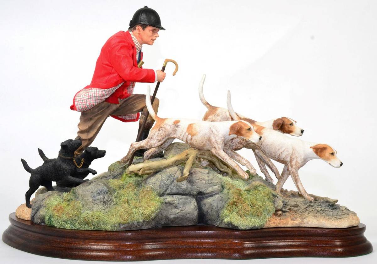 Lot 22 - Border Fine Arts 'Fell Huntsman' (Huntsman on foot, with Hounds and Terriers), model No. B1091...