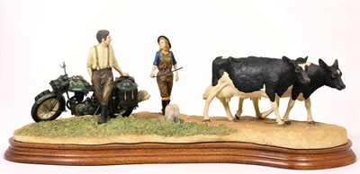 Lot 23 - Border Fine Arts 'Flat Refusal' (Friesian Cows), model No. B0650 by Kirsty Armstrong, limited...
