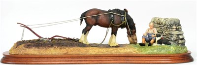 Lot 37 - Border Fine Arts 'Ploughman's Lunch' (Bay Shire, Farmer and Collie), model No. B0090B by Anne Wall