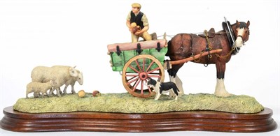 Lot 43 - Border Fine Arts 'Supplementary Feeding' (Tip Cart), model No. JH57 by Anne Butler, limited edition