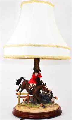 Lot 45 - Border Fine Arts Table Lamp 'Tally Ho!', model No. B1021 by Anne Wall, on wood base, with a...