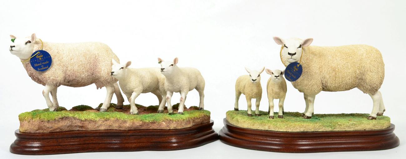 Lot 46 - Border Fine Arts 'Texel Ewe and Lambs' (Style Four), model No. B1054 by Ray Ayres, limited...