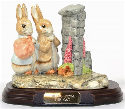 Lot 56 - Beswick Beatrix Potter Tableau 'Hiding from the Cat', model No. 3672, number 210 in a limited...