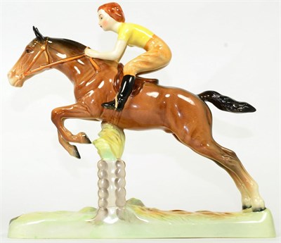 Lot 70 - Beswick Girl on Jumping Horse, model No. 939, brown gloss