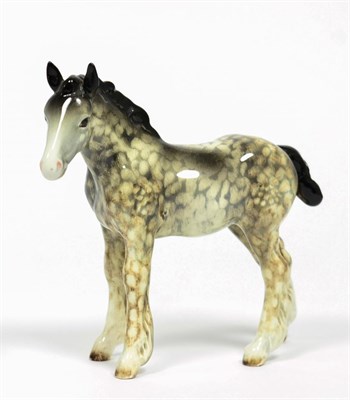 Lot 90 - Beswick Shire Foal (Small), model No. 1053, Rocking horse grey gloss
