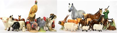 Lot 112 - Beswick Animals Including: Quarter Horse, model No. 1286, brown gloss, Shetland Pony, model No....