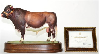 Lot 117 - Royal Worcester Dairy Shorthorn Bull ";Royal Event";, model No. RW3781 by Doris Lindner, on...