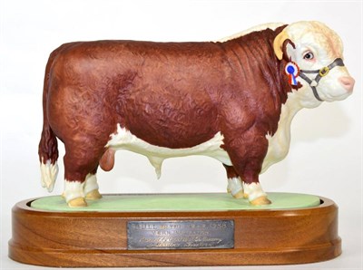 Lot 119 - Royal Worcester Hereford Bull ";Vern Inspiration";, model No. RW3668 by Doris Lindner, on...