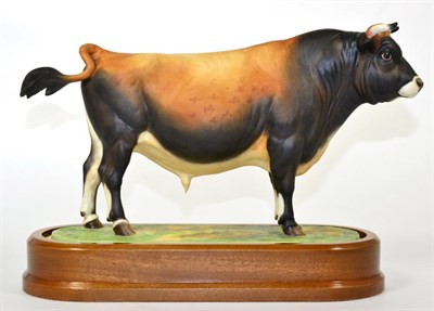 Lot 121 - Royal Worcester Jersey Bull ";Leebarn Carlisle II";, model No. RW3776 by Doris Lindner, on...